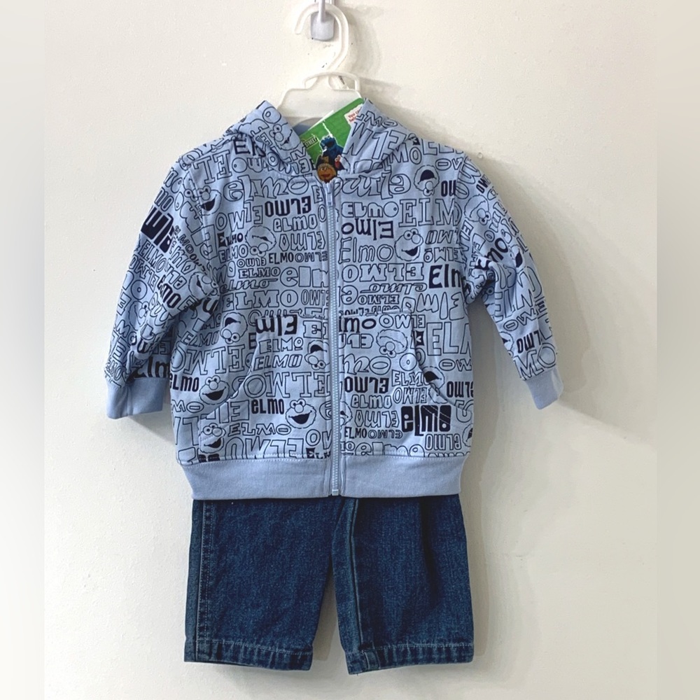 NWT* Elmo Denim/Hoodie Set